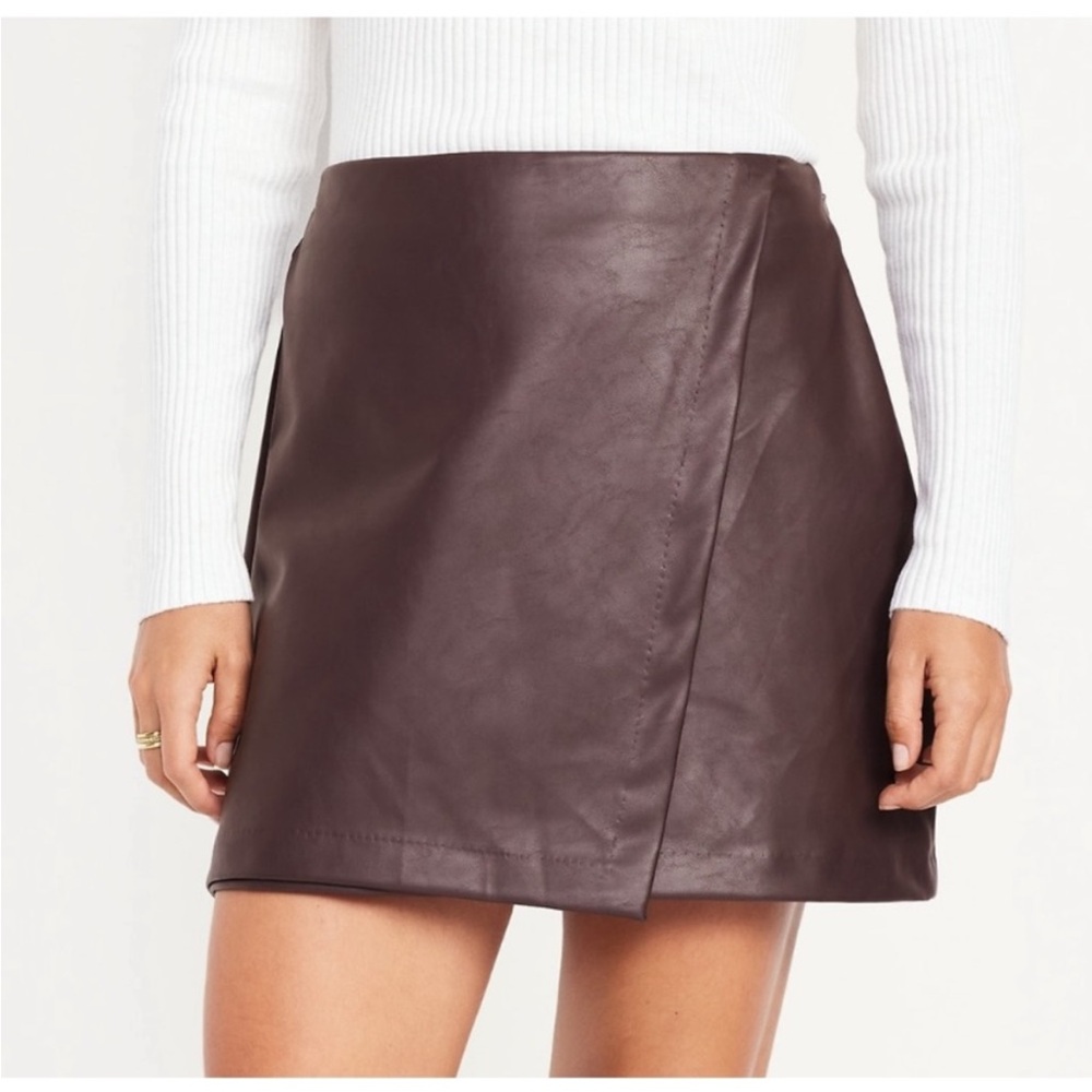 NWT Old Navy High-Waisted Faux-Leather Mini Skirt Size XL